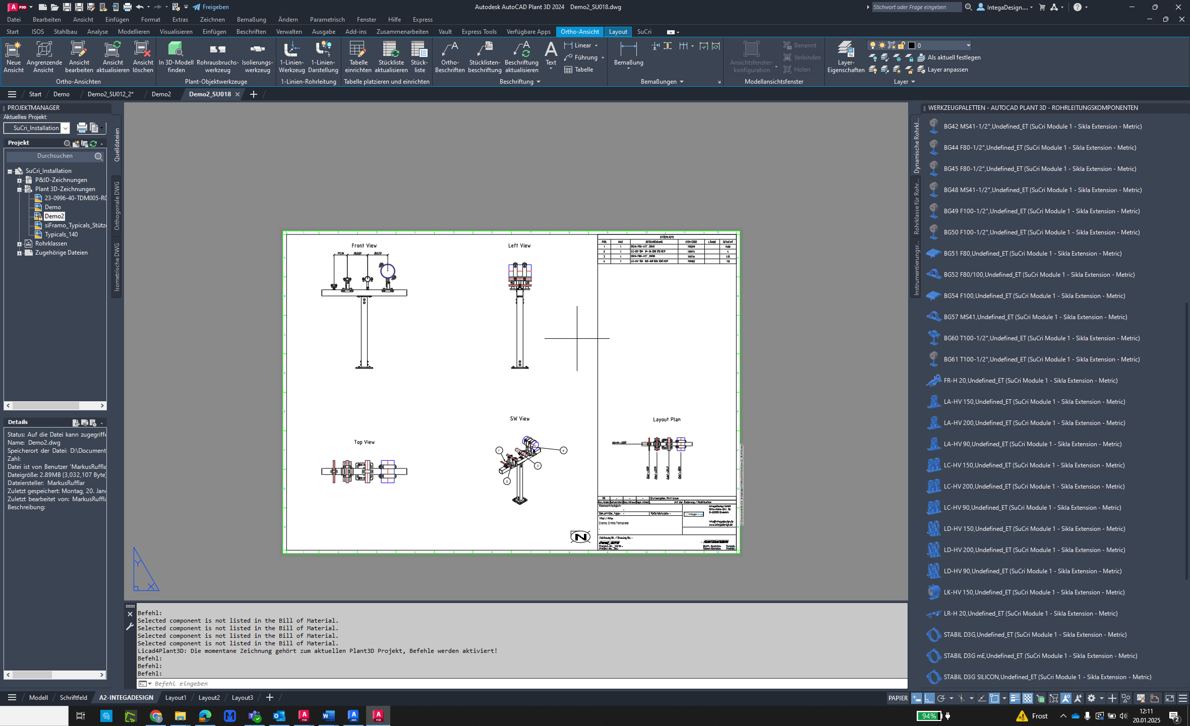 Verify drawing in AutoCAD Plant3D