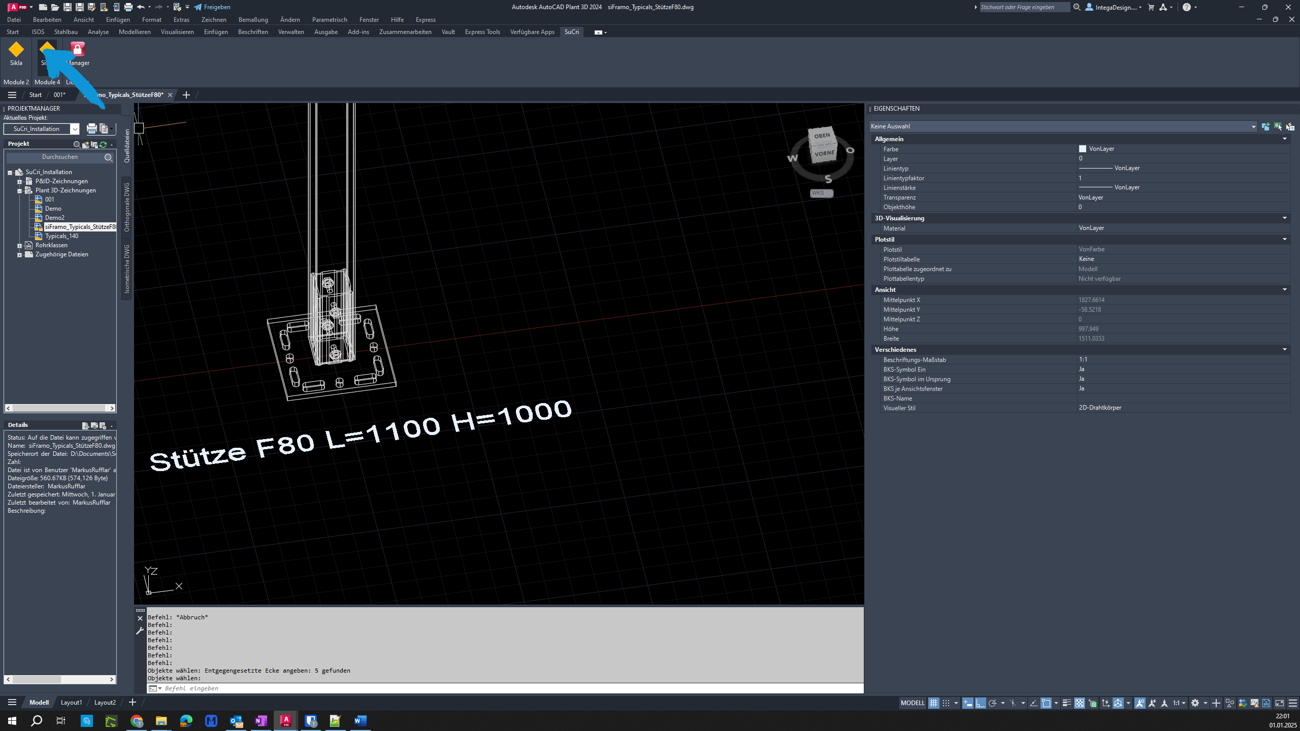 Selection button in AutoCAD Plant3D