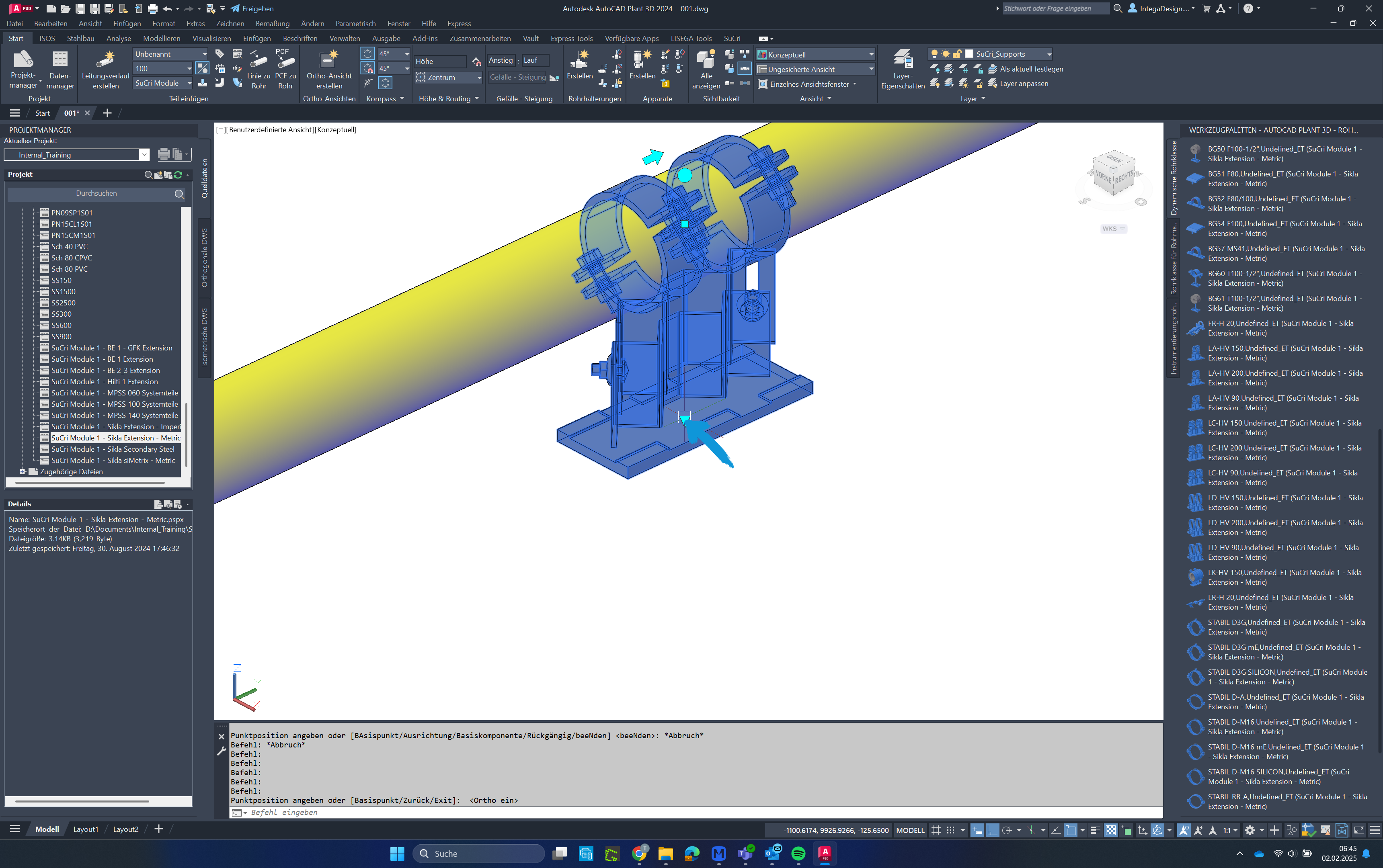 Final height adjustment in AutoCAD Plant3D