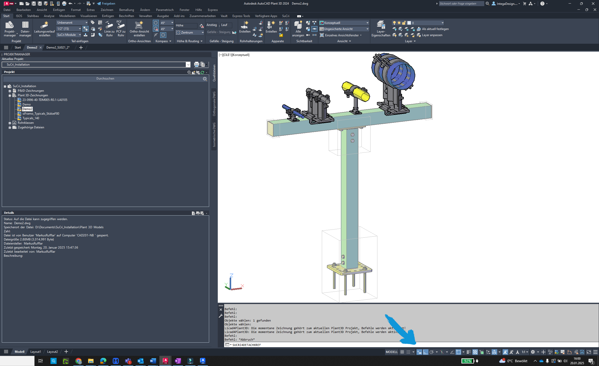 Execute command in AutoCAD Plant3D