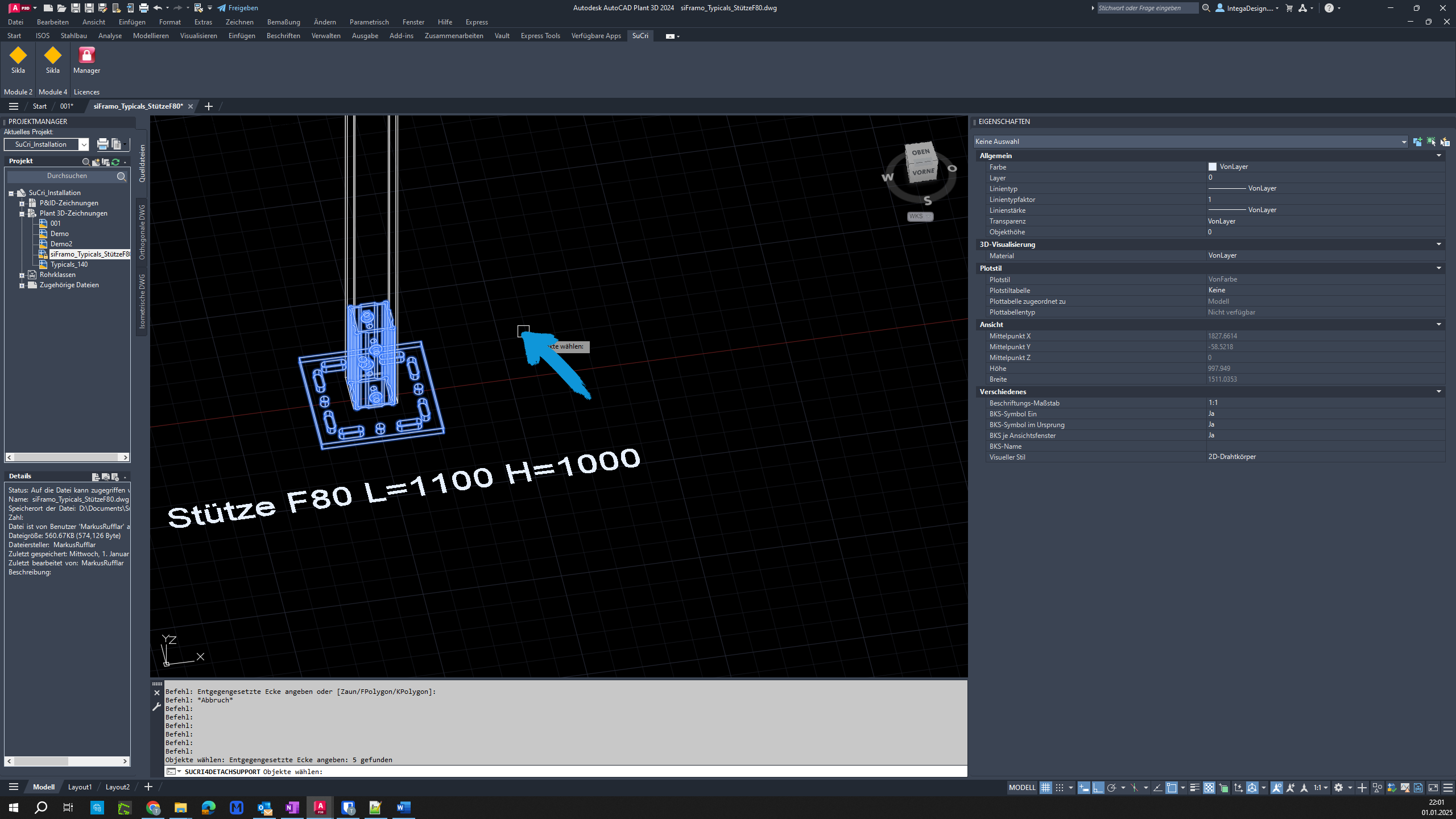 Complete the process in AutoCAD Plant3D