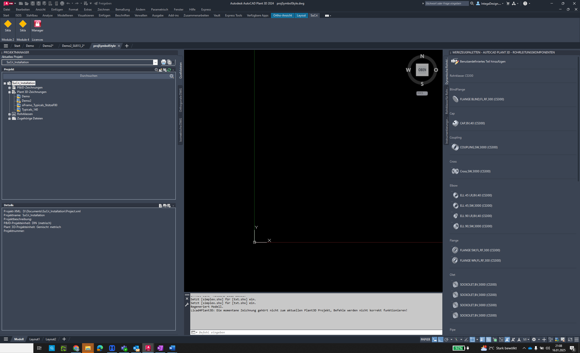 Ortho DWG Settings in AutoCAD Plant3D