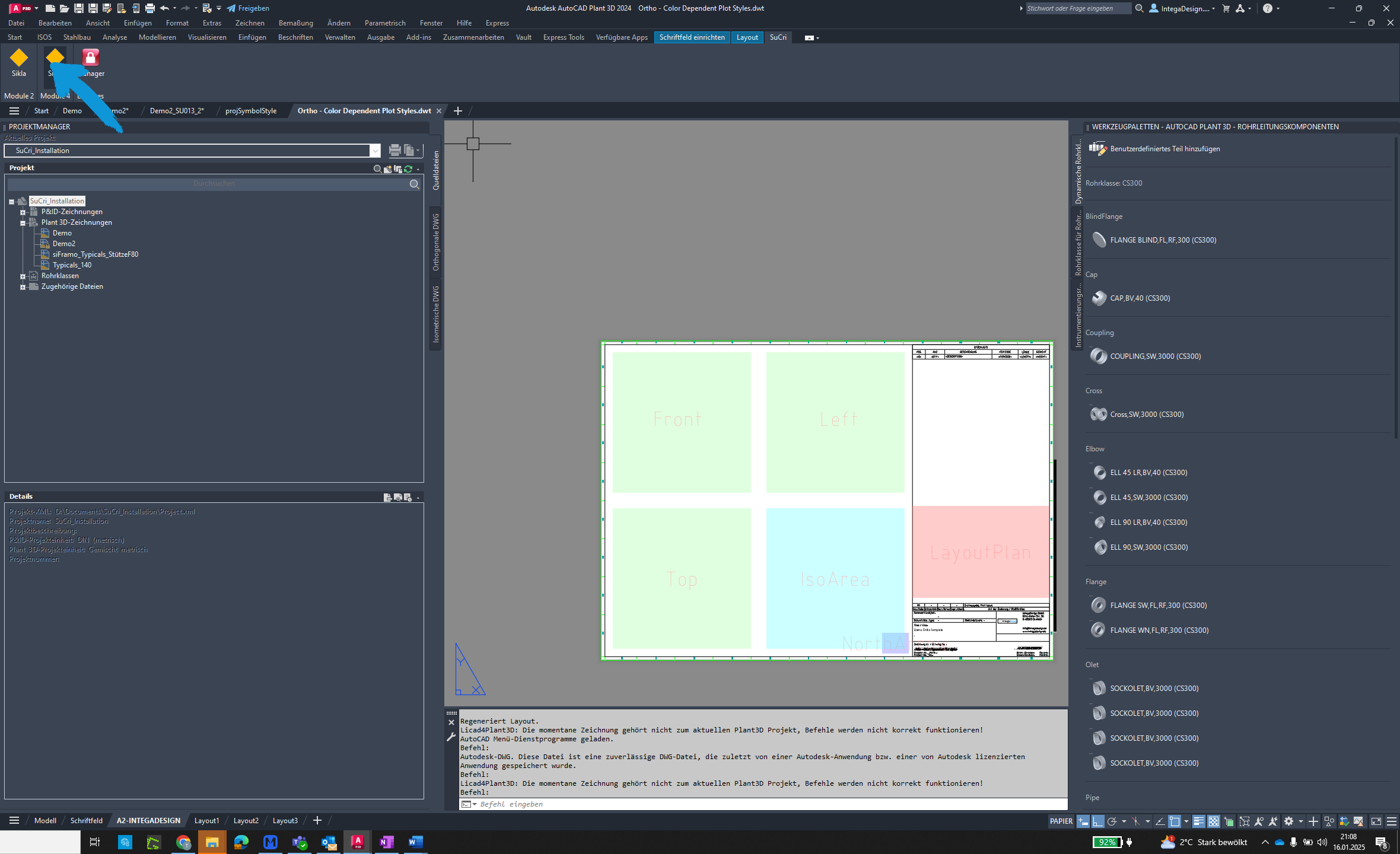 Verify success in AutoCAD Plant3D